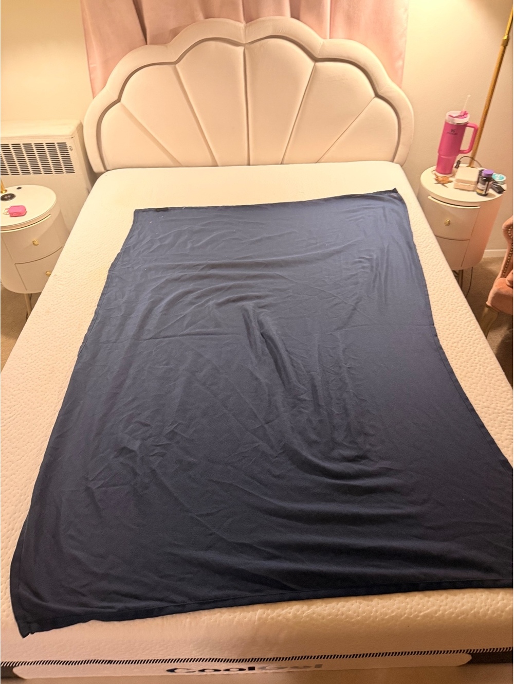 Airplane travel blanket Exploring Navy Blue Polyester Shawl Wrap